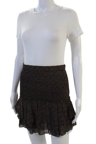 Isabel Marant Etoile Womens Mini Peasant Dark Gray Viscose Skirt Size 36
