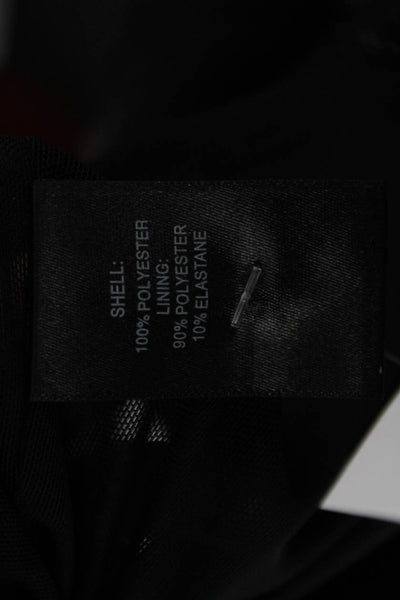 Michael Costello x Revolve Women Mini Shift Dress Black Square Neck Size L