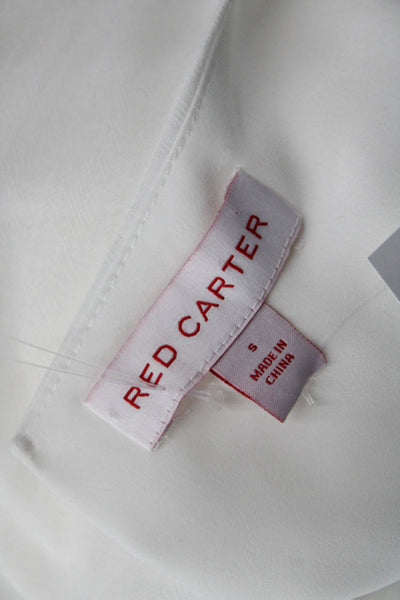 Red Carter Womens White V-Neck Polyester Jumpsuit Set-In Sleeve Size S
