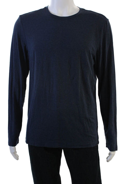 Faherty Mens Dark Blue Long Sleeve Crewneck T-Shirt Size M