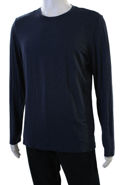 Faherty Mens Dark Blue Long Sleeve Crewneck T-Shirt Size M