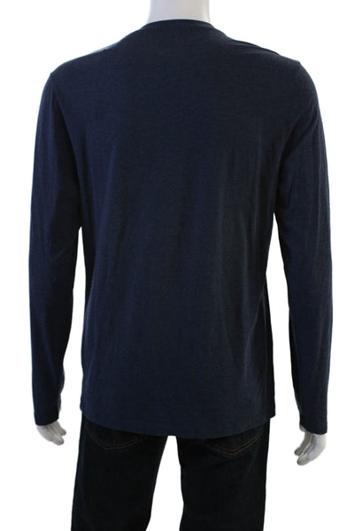 Faherty Mens Dark Blue Long Sleeve Crewneck T-Shirt Size M