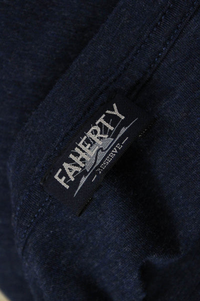 Faherty Mens Dark Blue Long Sleeve Crewneck T-Shirt Size M