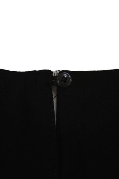 Babaton Womens Blouse Black Crew Neck Short Sleeve Button Classic Size XS