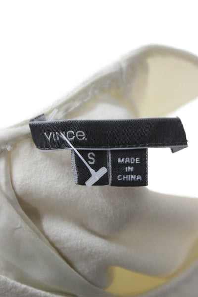 Vince Womens Sheath Shift Dress White Sleeveless Mock Neck Zip Size S