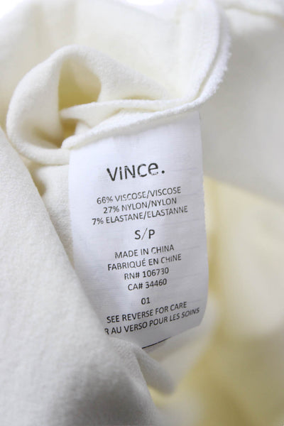 Vince Womens Sheath Shift Dress White Sleeveless Mock Neck Zip Size S