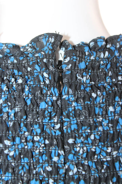 Parker Womens Fit & Flare Floral Black Long Sleeve High Neck Mini Dress Size S