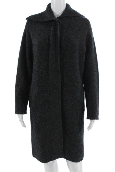 Vince Womens Dark Gray Collared Overcoat Long Sleeve Size XS