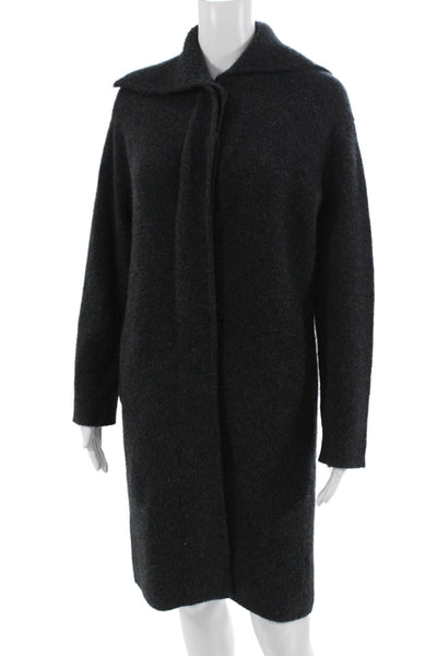 Vince Womens Dark Gray Collared Overcoat Long Sleeve Size XS