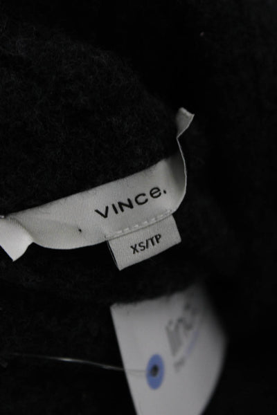 Vince Womens Dark Gray Collared Overcoat Long Sleeve Size XS