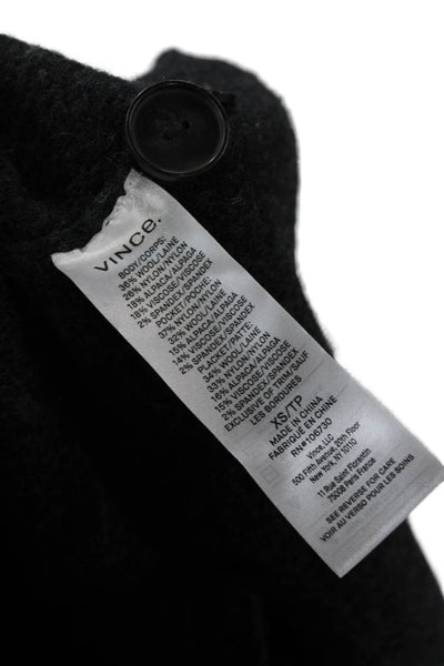Vince Womens Dark Gray Collared Overcoat Long Sleeve Size XS