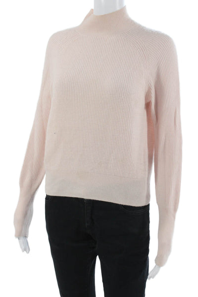 Intermix Unisex Pink 100% Cashmere Mockneck Pullover Sweater Long Sleeve Size PP