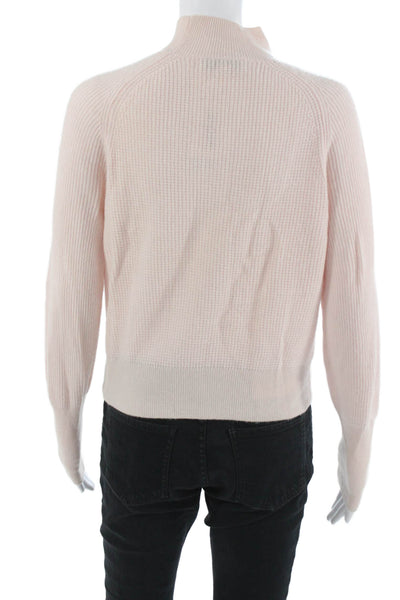 Intermix Unisex Pink 100% Cashmere Mockneck Pullover Sweater Long Sleeve Size PP