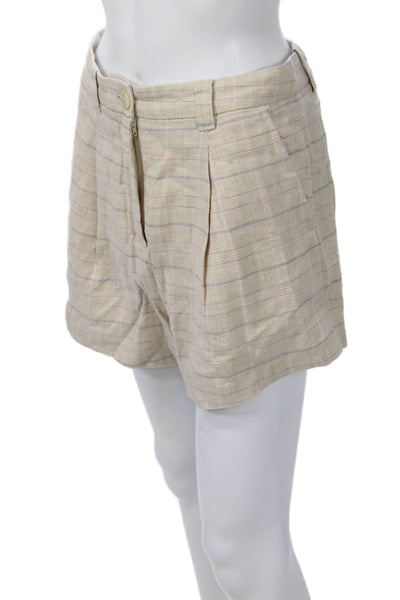 Rails Unisex Chino Shorts Beige Plaid Button Closure Size 4