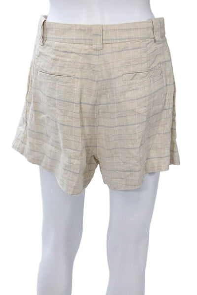 Rails Unisex Chino Shorts Beige Plaid Button Closure Size 4