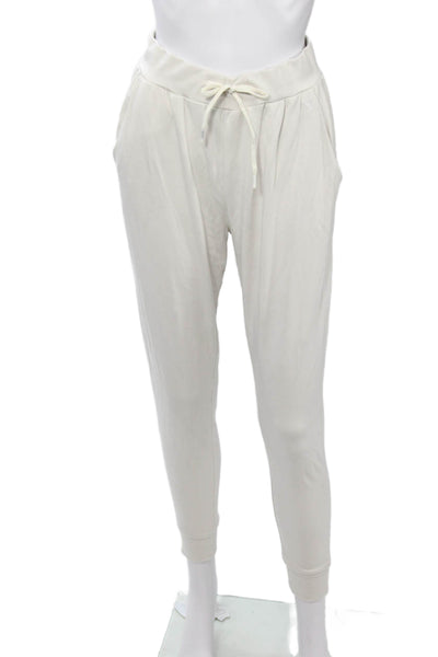 Cozy Earth Unisex Jogger Sweatpants White Viscose Blend Drawstring Size S