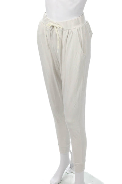 Cozy Earth Unisex Jogger Sweatpants White Viscose Blend Drawstring Size S