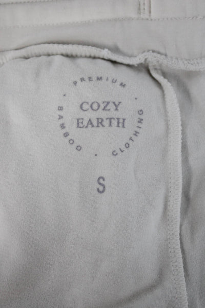 Cozy Earth Unisex Jogger Sweatpants White Viscose Blend Drawstring Size S