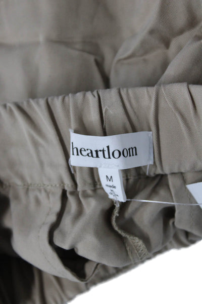 Heartloom Unisex Cargo Shorts Beige 100% Lyocell Army Button Size M