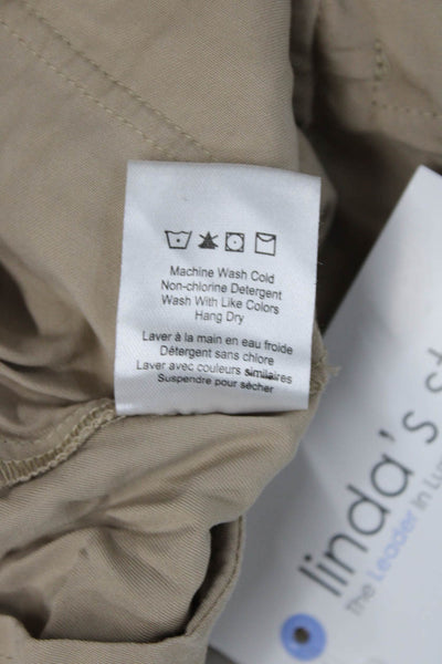 Heartloom Unisex Cargo Shorts Beige 100% Lyocell Army Button Size M
