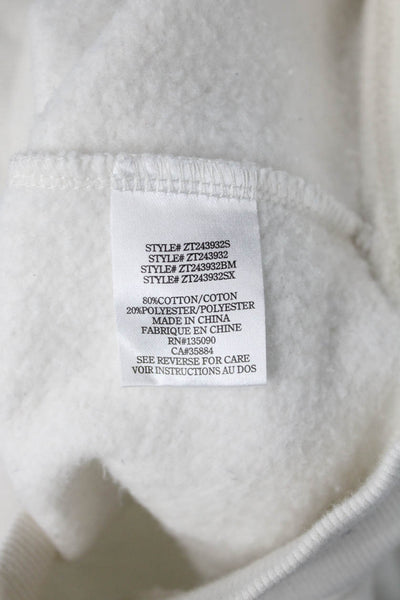 Z Supply Womens Pullover Sweatshirt White High Neck Zip Long Sleeve Size S