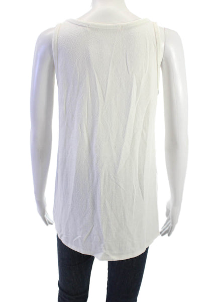 Michael Stars Womens Basic V Neck Tank White 100% Cotton Size S