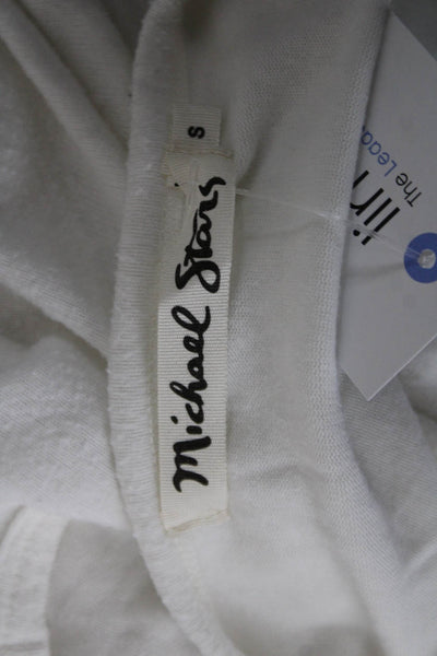Michael Stars Womens Basic V Neck Tank White 100% Cotton Size S