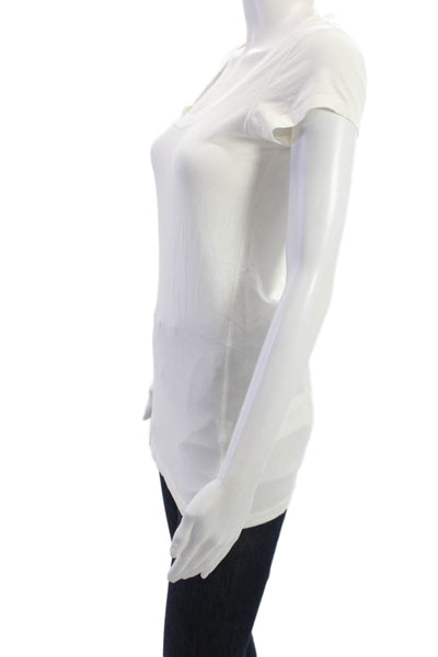 Theory Women Basic Short Sleeve T-Shirt White Size M