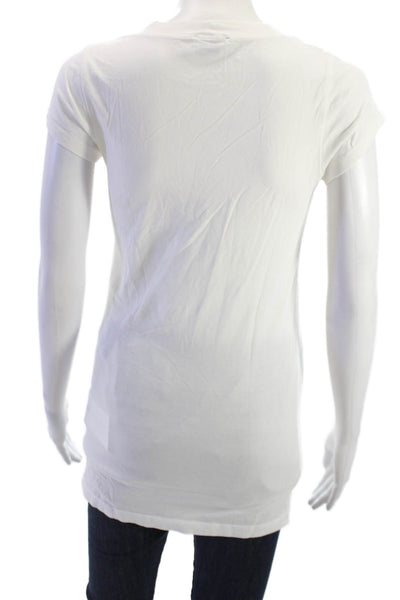 Theory Women Basic Short Sleeve T-Shirt White Size M