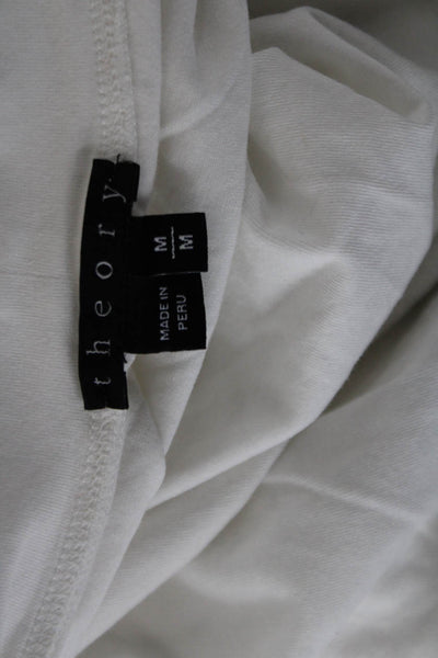 Theory Women Basic Short Sleeve T-Shirt White Size M