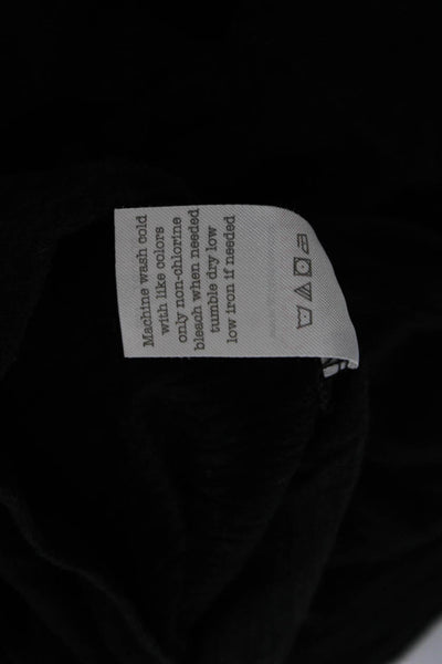 Goldie Women Basic Polo Collared 3/4 Sleeve Black 100% Pima Cotton Size M