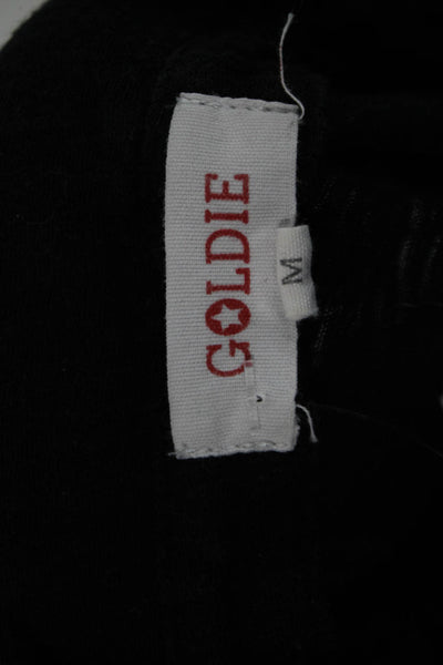 Goldie Women Basic Polo Collared 3/4 Sleeve Black 100% Pima Cotton Size M