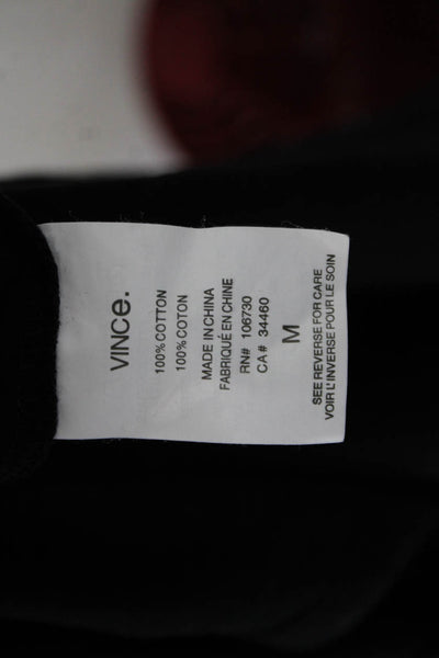 Vince Womens Black Cotton V Neck Sleeveless Basic Tank Size M