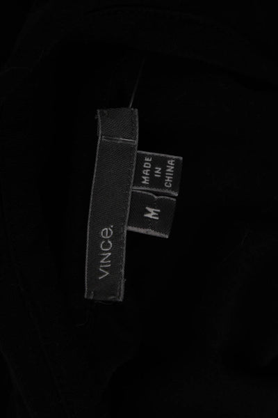 Vince Womens Black Cotton V Neck Sleeveless Basic Tank Size M