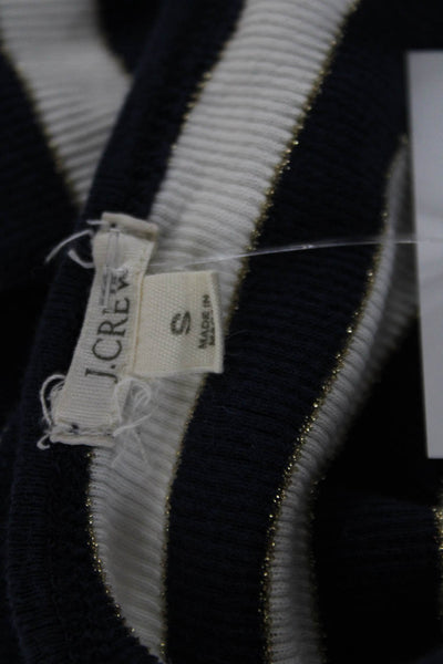 J Crew Womens Basic Striped Dark Blue Square Neck Tank Cotton Elastane Size S