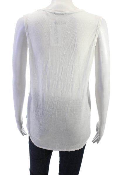 ATM Women Basic White 100% Cotton Sleeveless Tank Top Size L