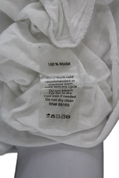 ATM Women Basic White 100% Cotton Sleeveless Tank Top Size L