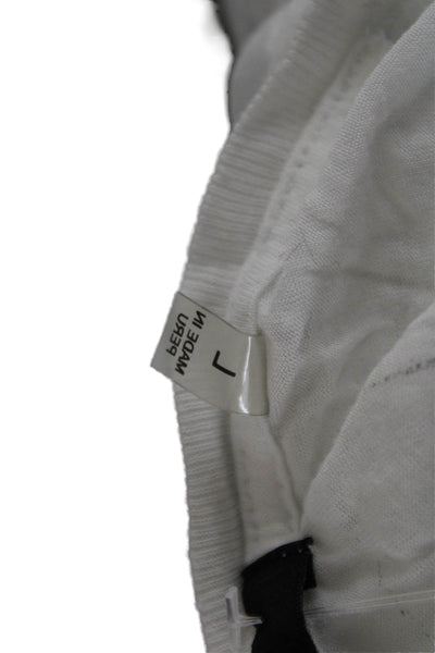 ATM Women Basic White 100% Cotton Sleeveless Tank Top Size L