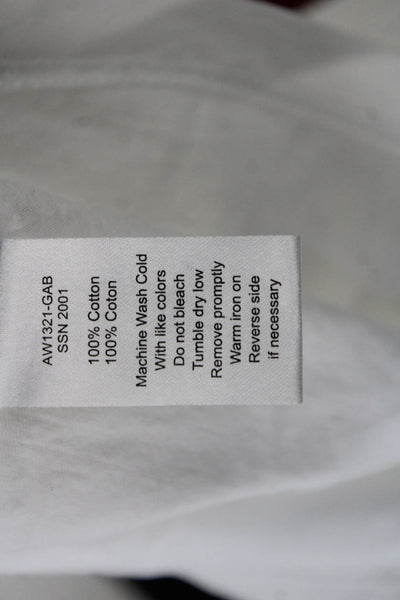 ATM Womens Cropped Basic Cotton White Short Sleeve T-Shirt Size M