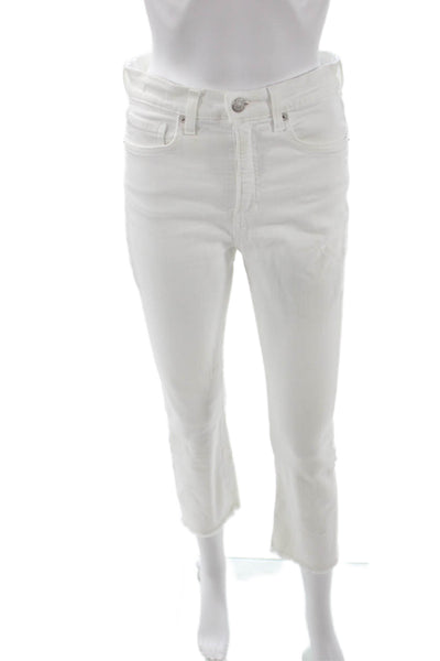 Veronica Beard Women Cropped Ankle Jeans White High Rise Size 8