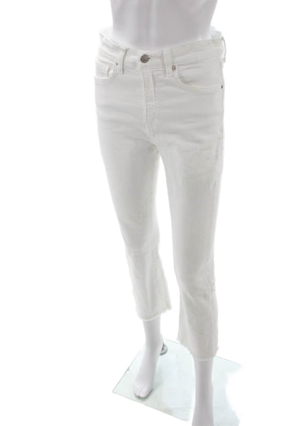 Veronica Beard Women Cropped Ankle Jeans White High Rise Size 8