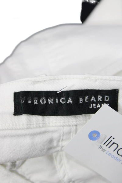Veronica Beard Women Cropped Ankle Jeans White High Rise Size 8