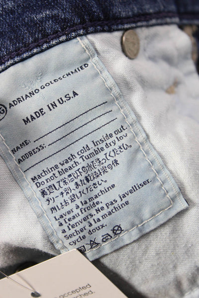 AG Adriano Goldschmied Women Ankle Cropped Dark Blue Low Rise Jeans Size 28