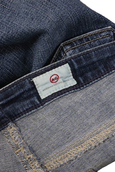 AG Adriano Goldschmied Women Ankle Cropped Dark Blue Low Rise Jeans Size 28