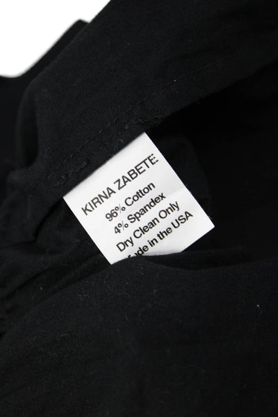 Kirna Zabete Women Shirt Dress Black Collared Short Sleeve Button Size M