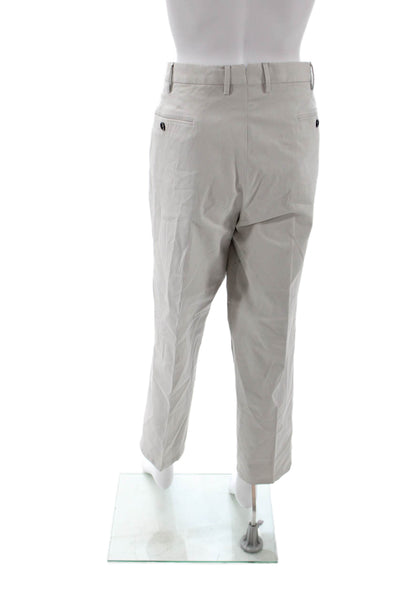 PT Torino Mens Cropped Chinos Gray Cotton Elastane Button Size 56