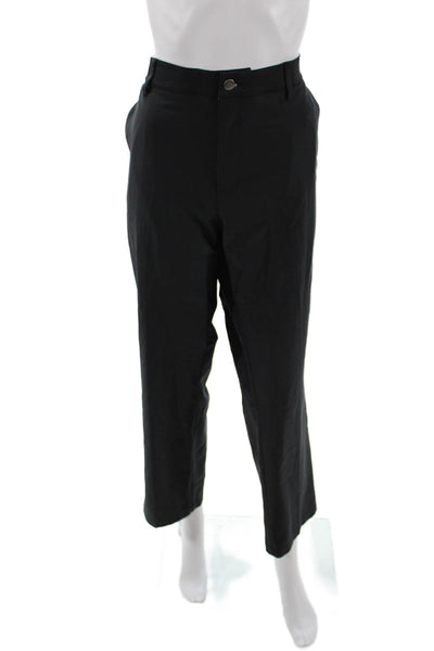 Adidas Mens Ankle Cropped Black Polyester Blend Pants Size 38