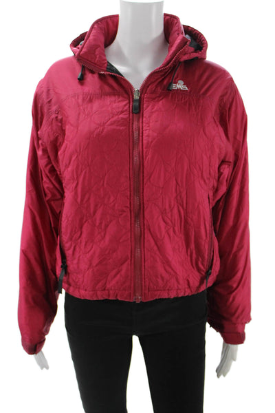 Eastern Mountain Sports Womens Quilted Windbreaker Jacket Red Wool Size S