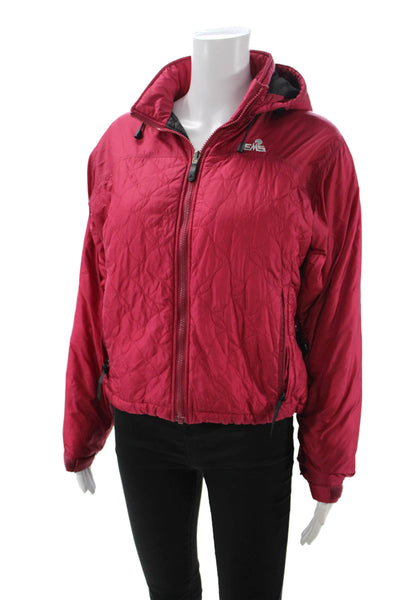 Eastern Mountain Sports Womens Quilted Windbreaker Jacket Red Wool Size S