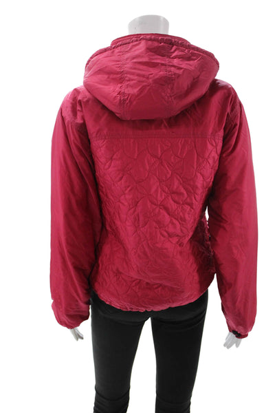 Eastern Mountain Sports Womens Quilted Windbreaker Jacket Red Wool Size S